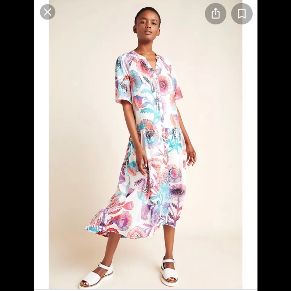 Anthropologie azores cotton dress sz S